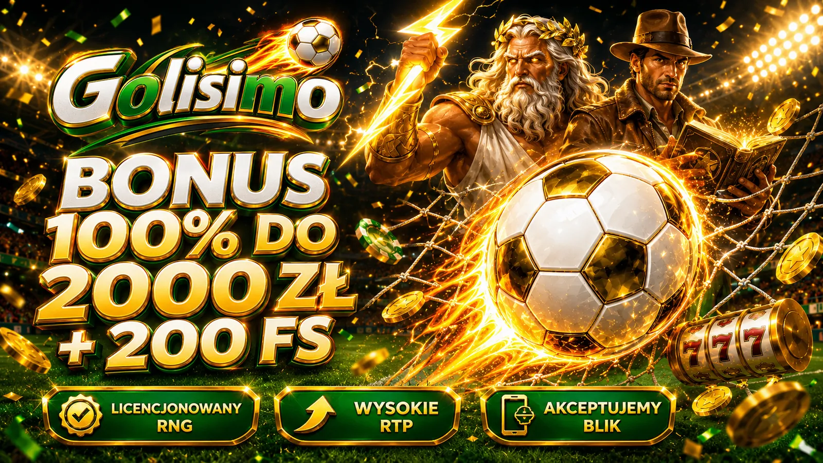 Golisimo Casino — bonus 100% do 2000 zł i 200 darmowych spinów